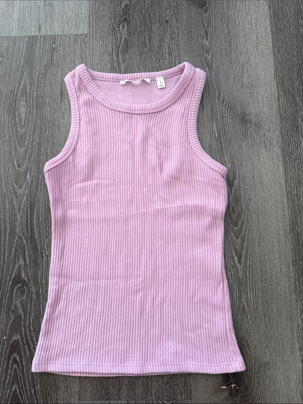 Cyrus Essentials Rose Pink Tank Top Ribbed Sleeveless Top, size Small